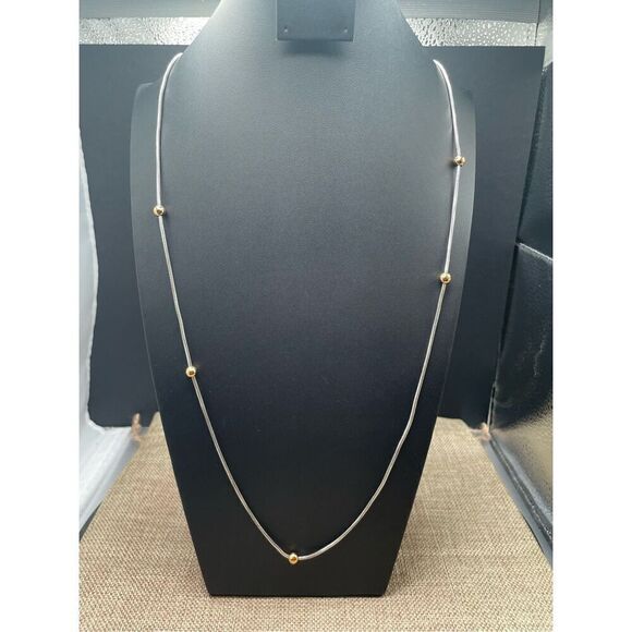 Brighton Everyday Silver Mini Heart Stopper Beads Necklace Silver Gold - Picture 9 of 9